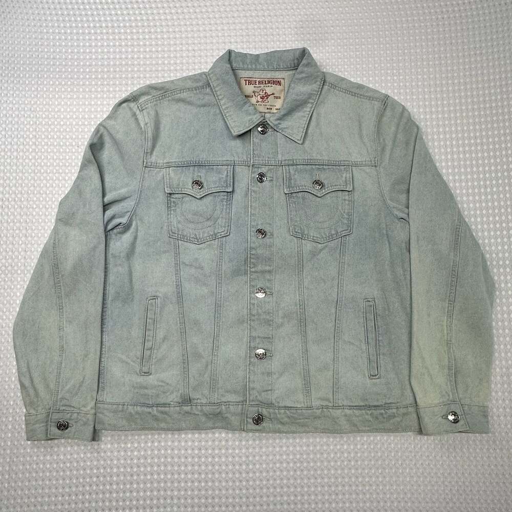 True Religion Jesse Trucker Denim Jacket Light Wash Men's XL